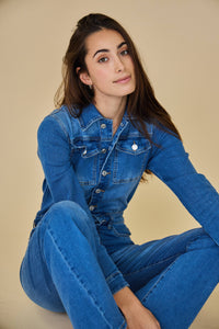 Women's denim jumpsuit (long sleeve) - ANA & LUCY