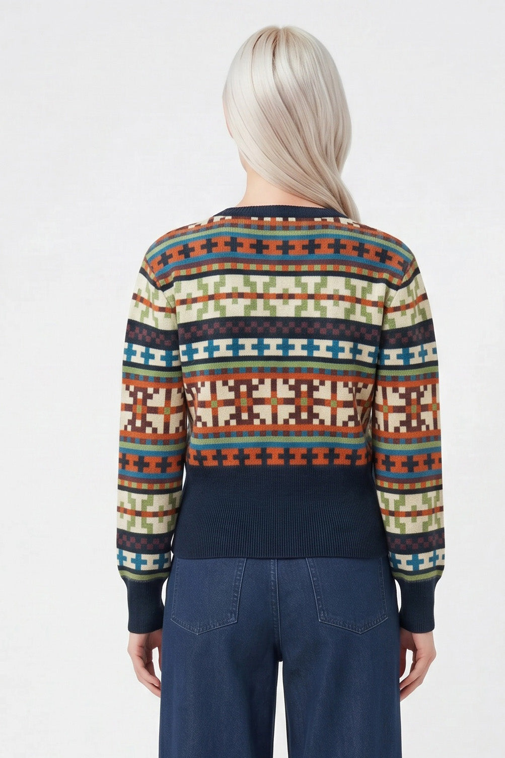 Box Pixel Knit Cardigan | Black Beauty