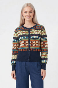 Box Pixel Knit Cardigan | Black Beauty