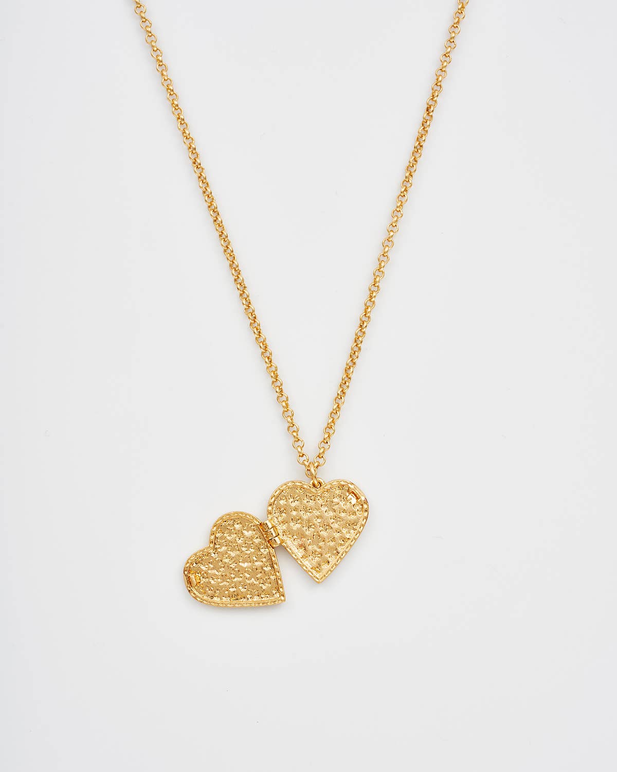 Floral Heart Gold Locket Necklace