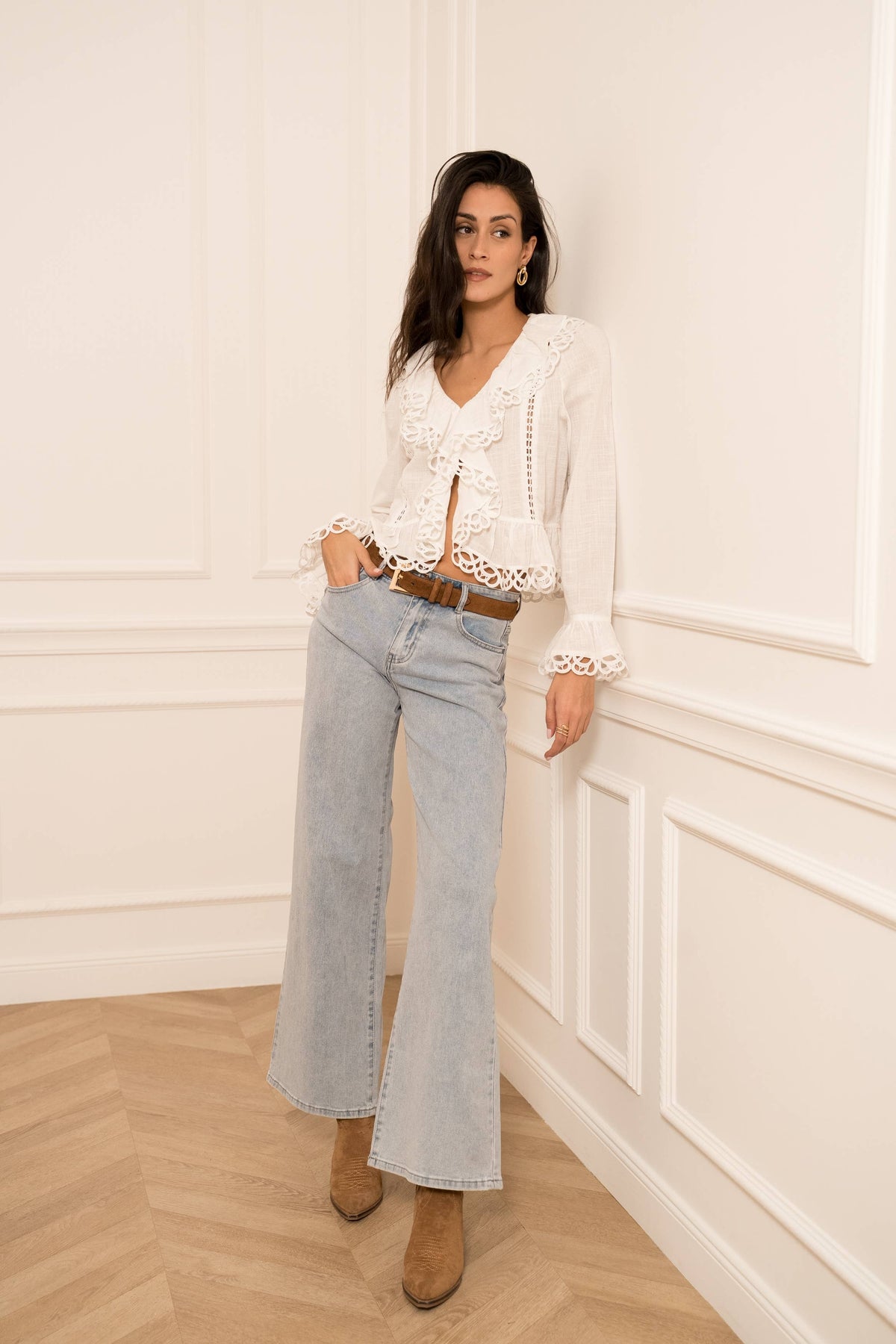 Charlie Cotton Ruffle Blouse