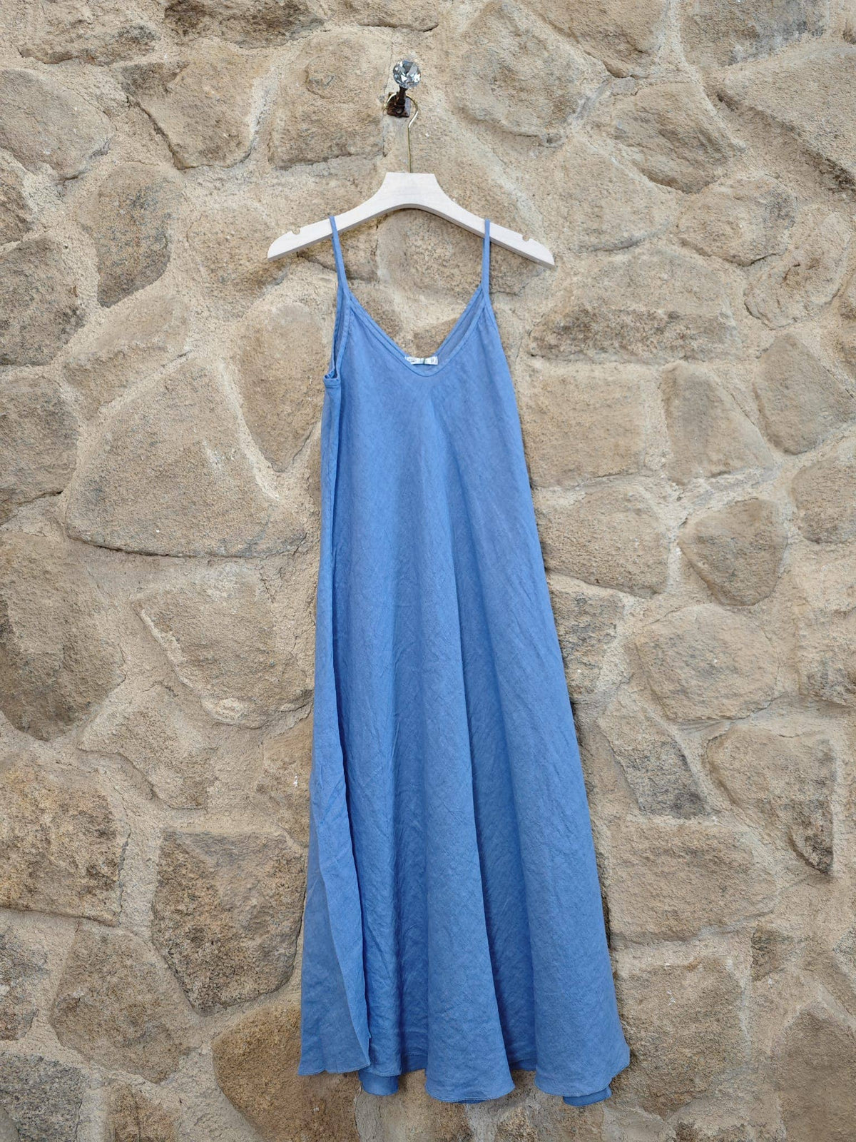 Linen Bias Cut Strappy Dress