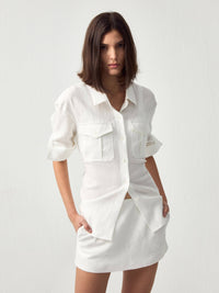CUBIC Utility Cinched Linen Shirt