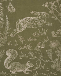 Woodland Scene, Check Long Jacquard Scarf in Khaki