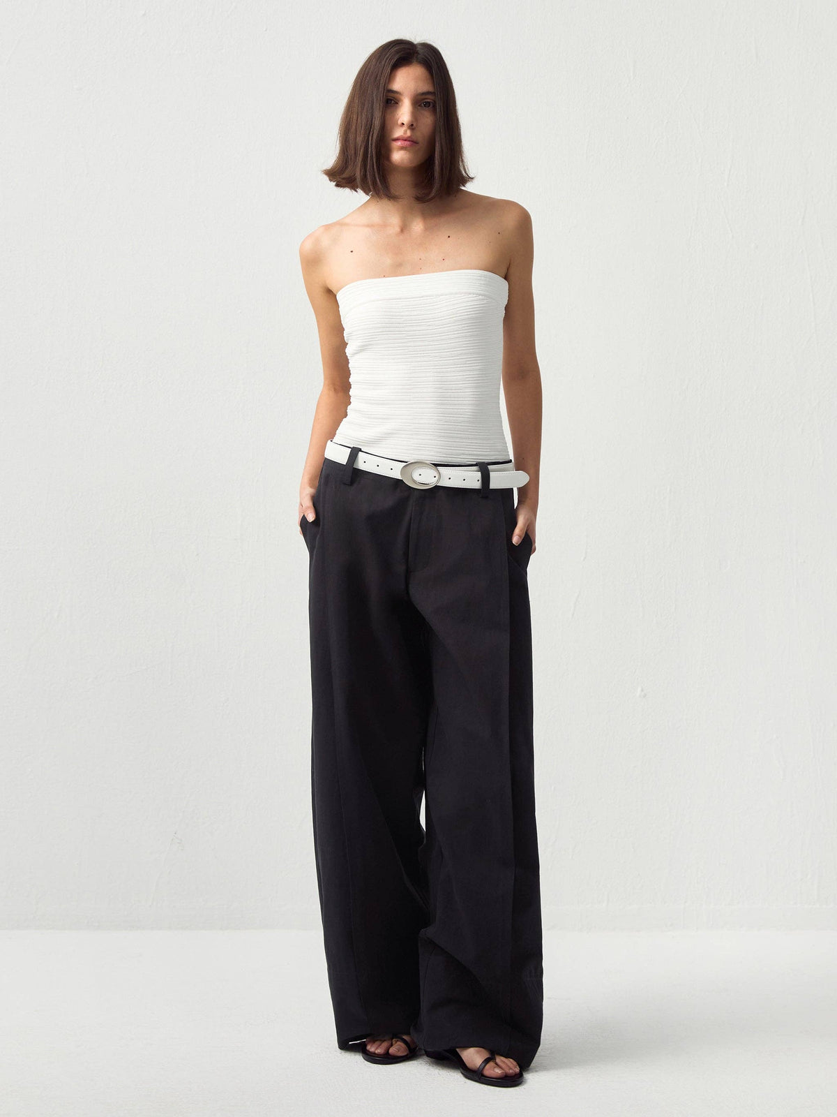 Sculpted Textured Fitted Knit Top