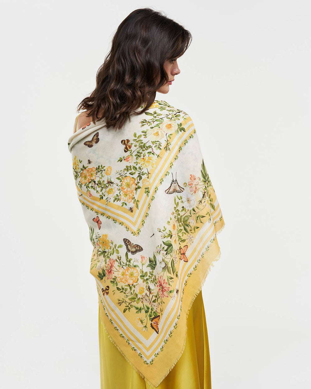 Cybele Yellow Narrative Square Scarf