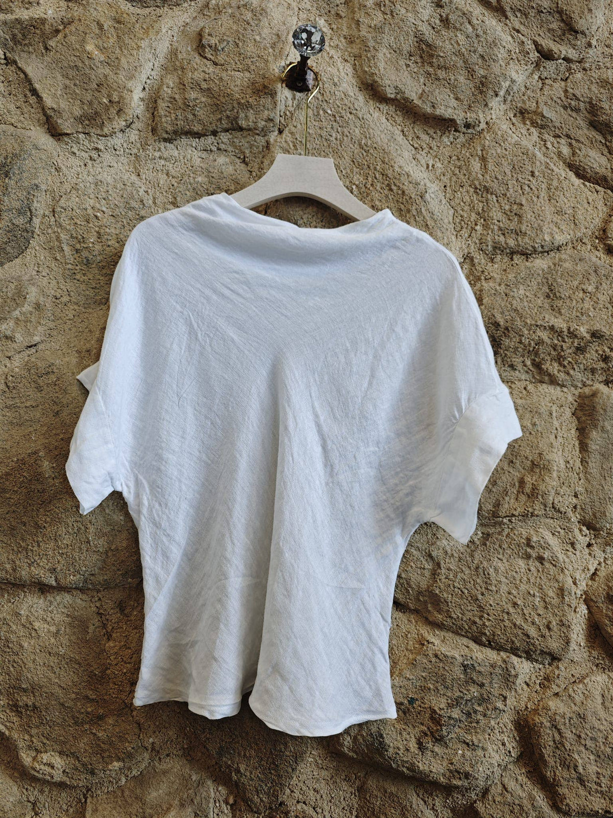 High Neck Linen Top