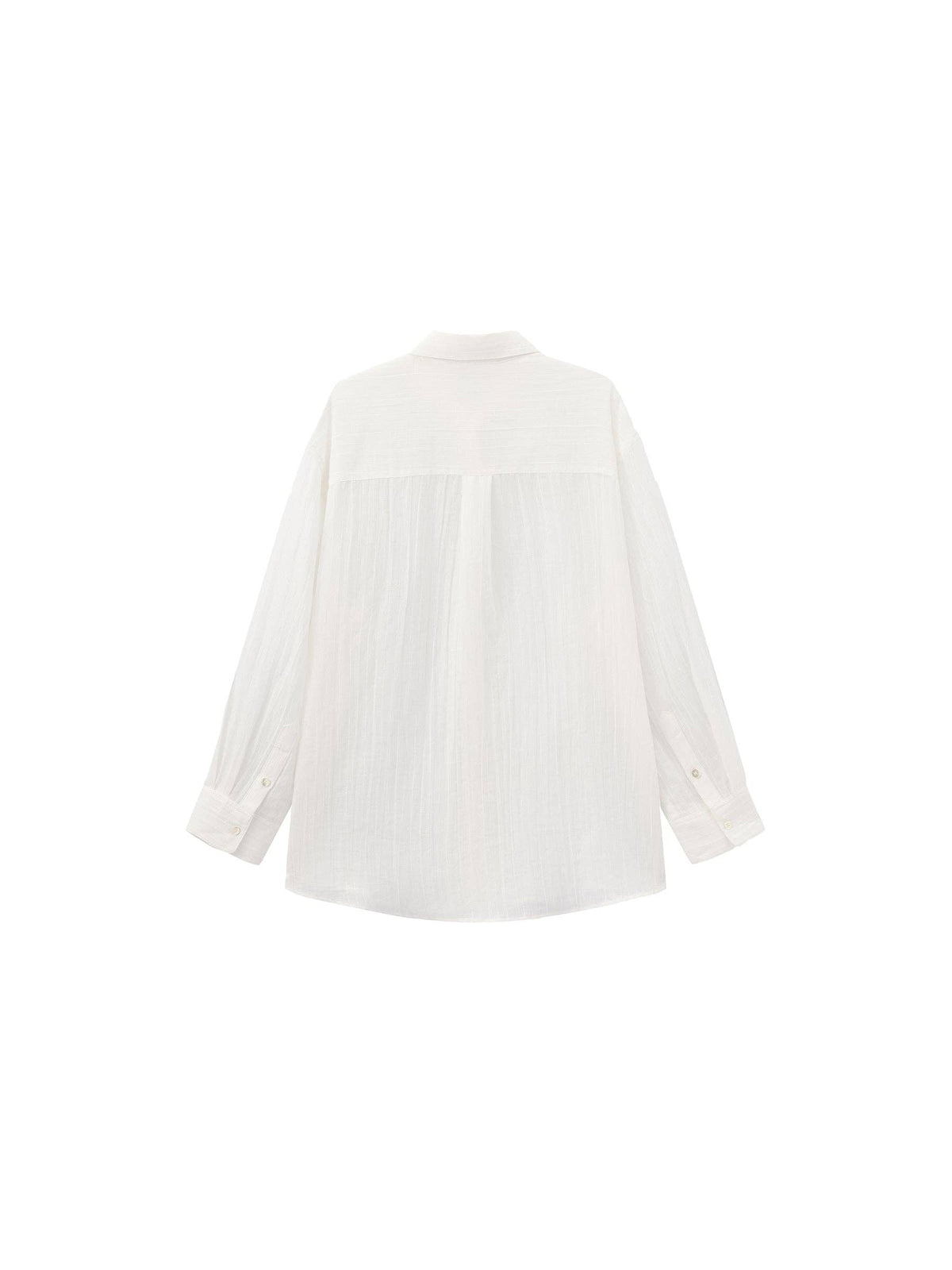 CUBIC Ramie Lightweight Long-Sleeved Shirt | White