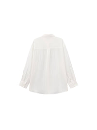 CUBIC Ramie Lightweight Long-Sleeved Shirt | White