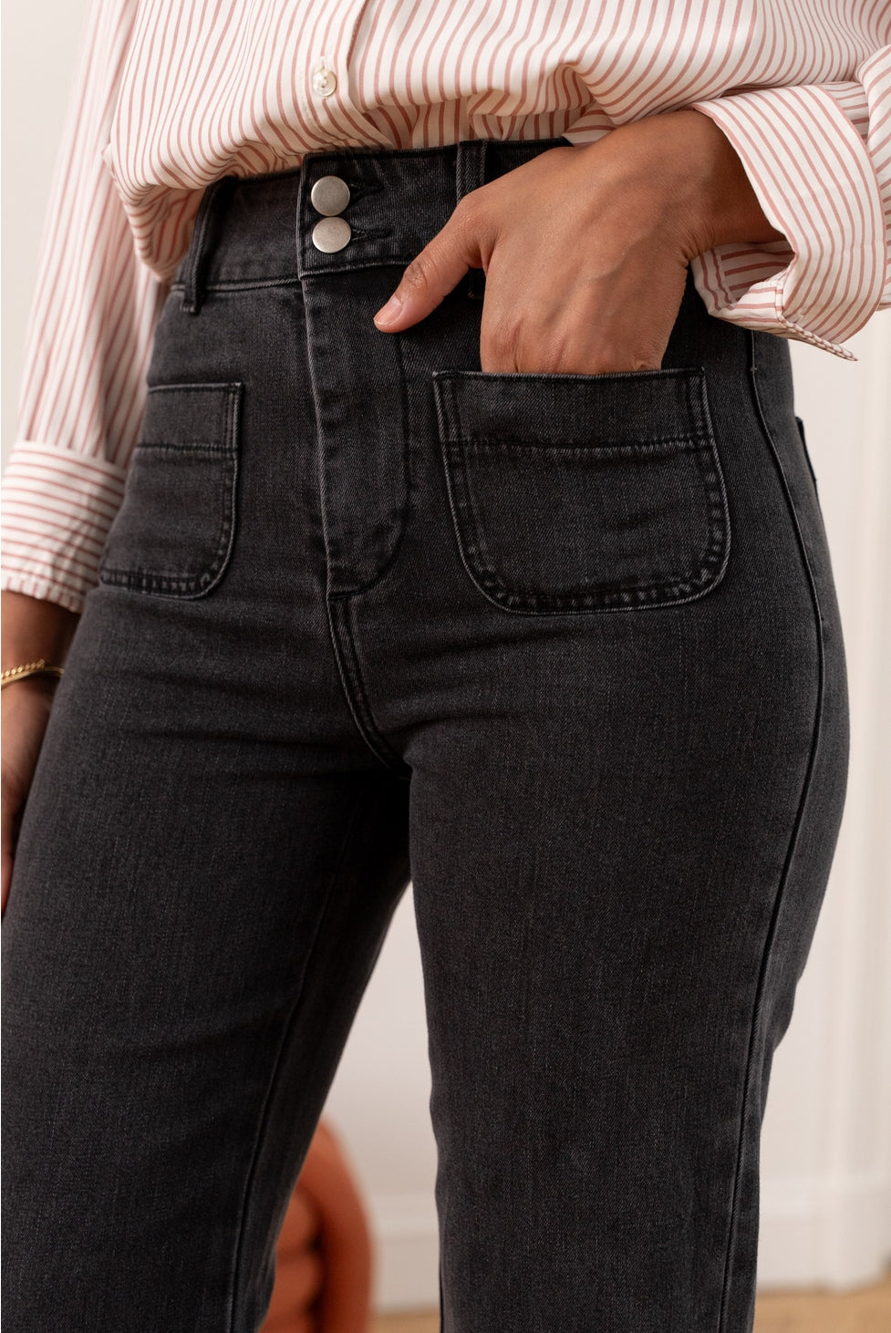 Elena Flare Charcoal Wash Jeans