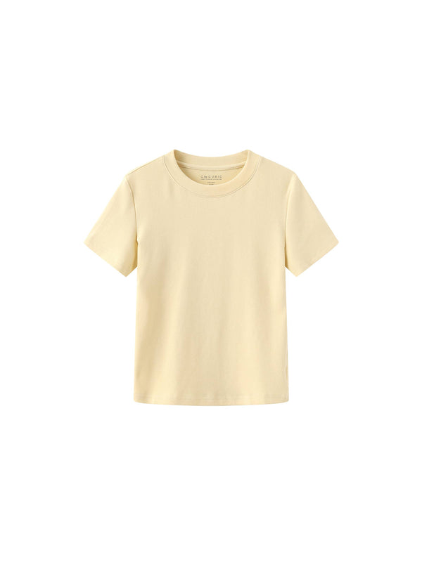 C BY CUBIC Crew Neck Short-Sleeve T-Shirt | Butter Yellow