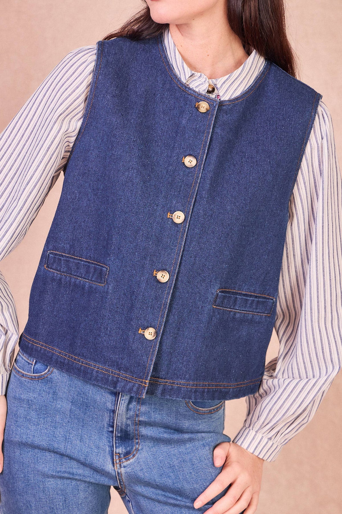 IMANE – 100% Cotton Denim Vest