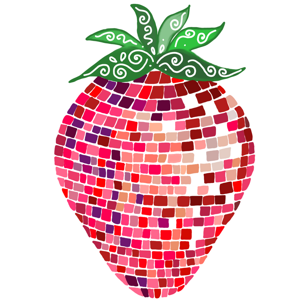 Disco-Strawberry Black Shirt