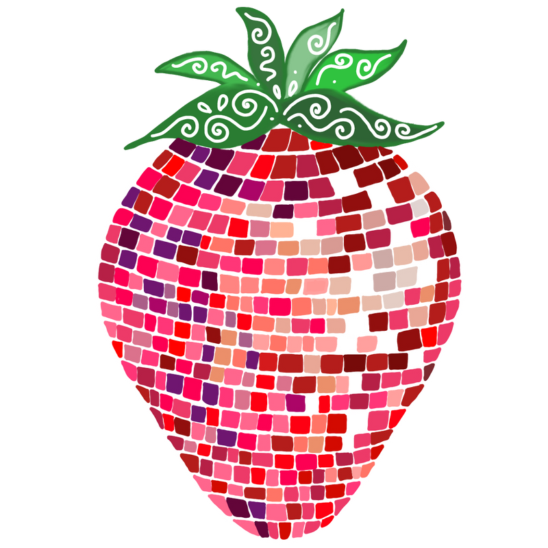 Disco-Strawberry Black Shirt