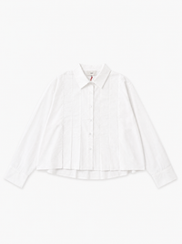 Cotton Poplin Cropped Shirt | White