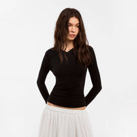 CUBIC Wool Blend V-Neck Knit T-Shirt