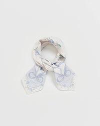 Bow & Floral Blue Square Scarf