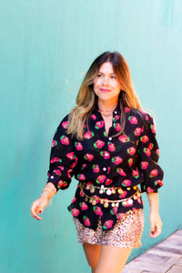 Disco-Strawberry Black Shirt