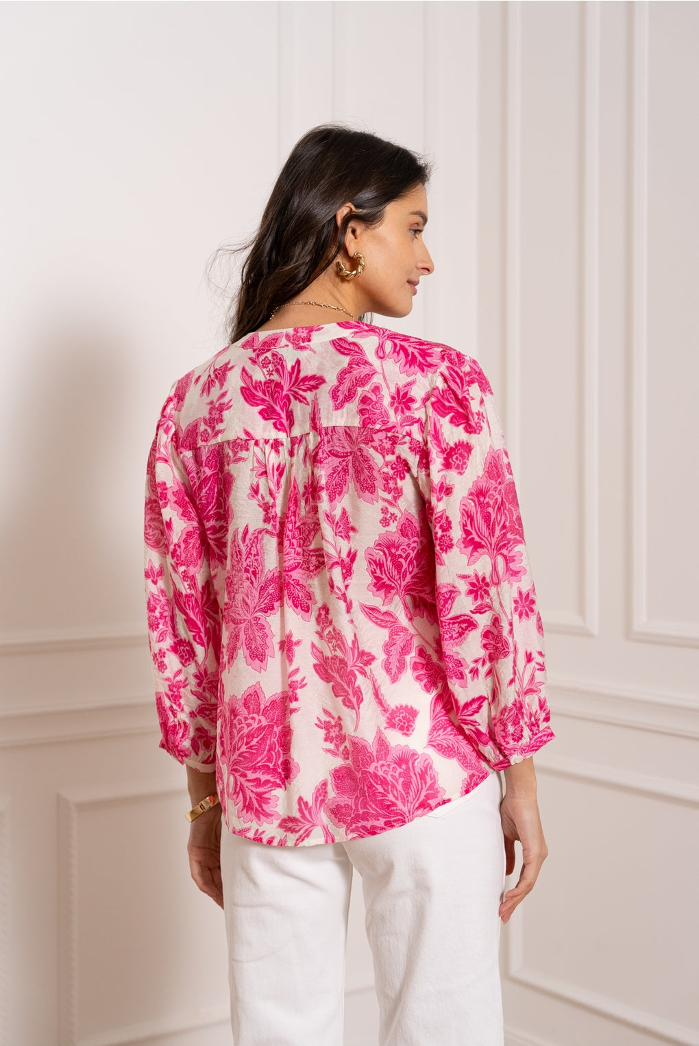 Saint Tropez Printed Silk Viscose Shirt | Pinks