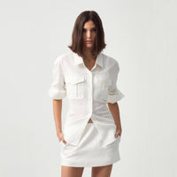 CUBIC Utility Cinched Linen Shirt