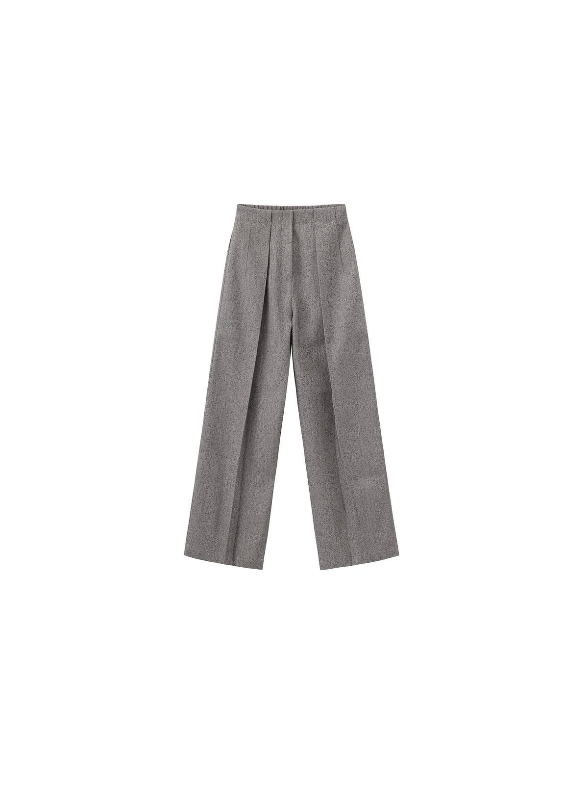 Draped Pleated Wide-Leg Pants