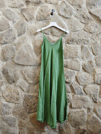 Linen Bias Cut Strappy Dress