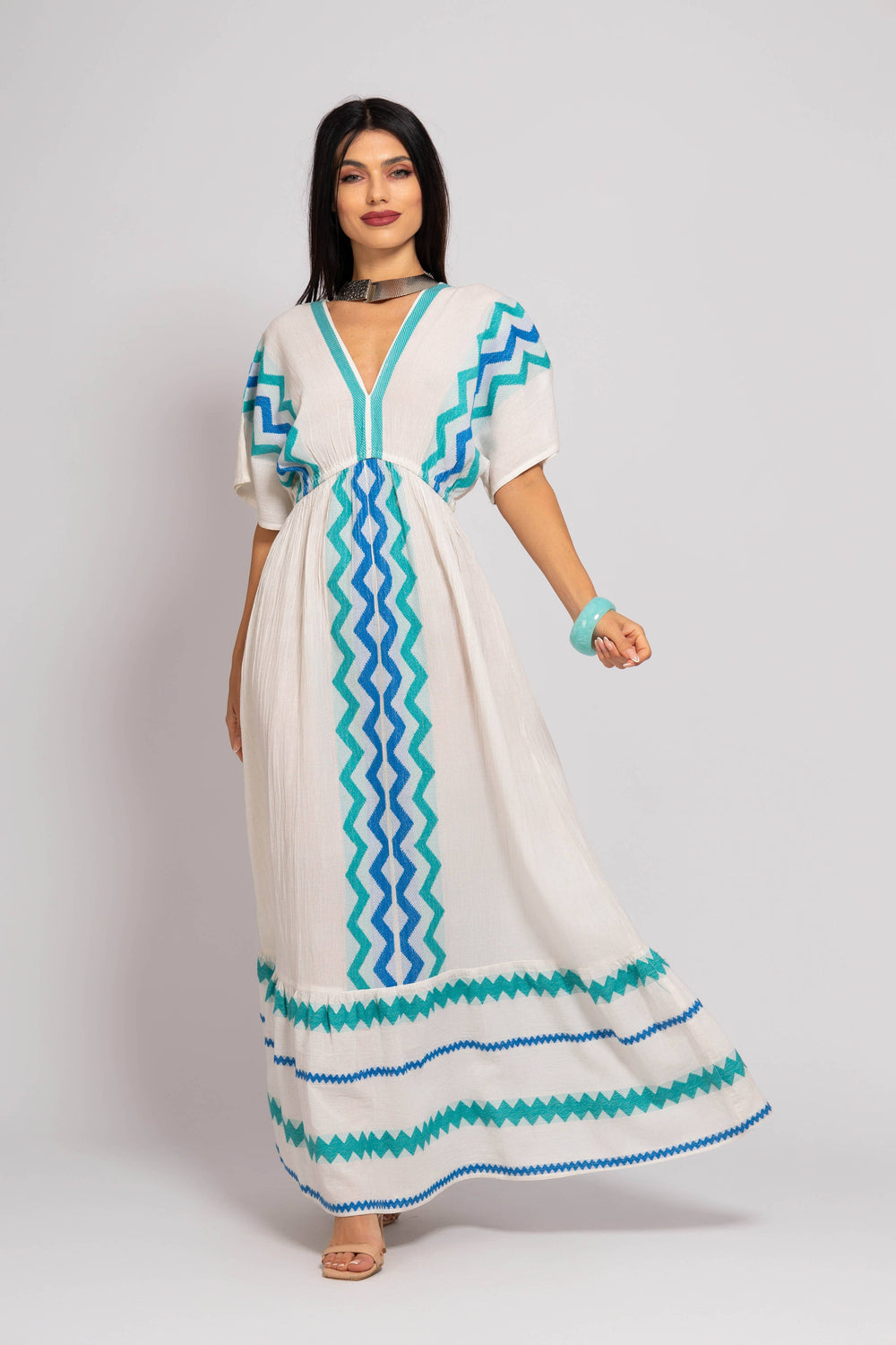 KNOSSOS Blue & White Dress
