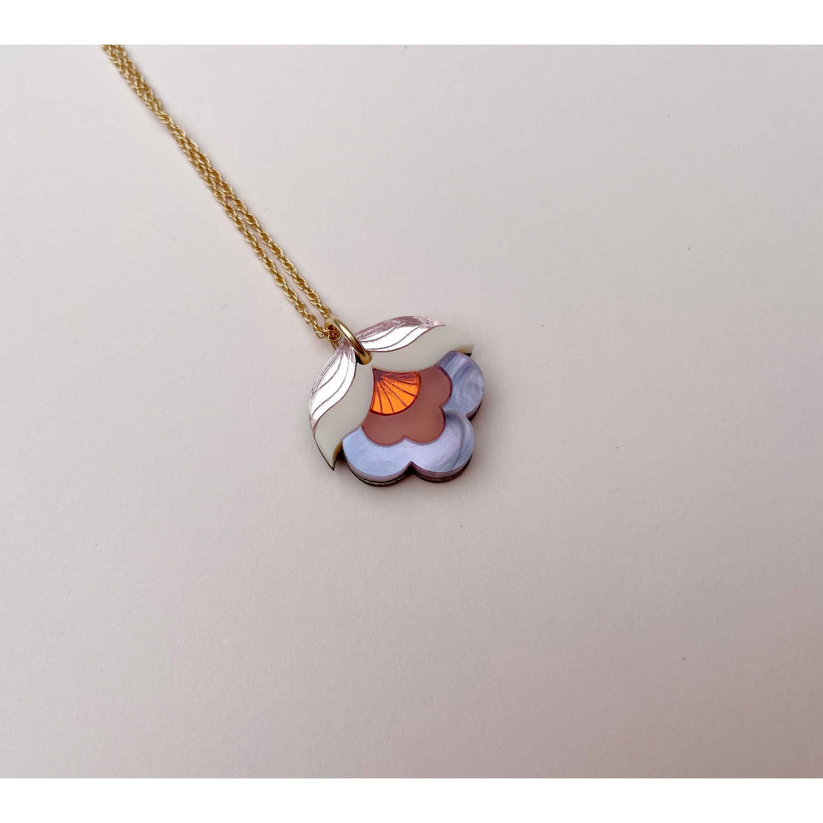 Anna Retro Flower Mini Pendant: Pink Sky