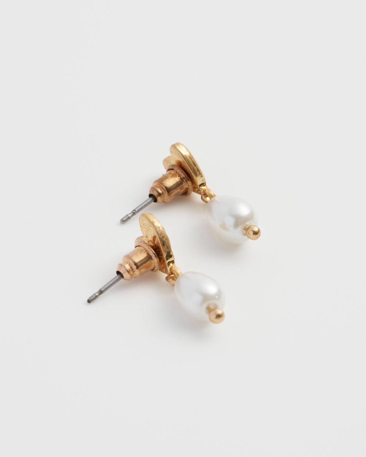 Forget-Me-Not Heart & Pearl Earrings