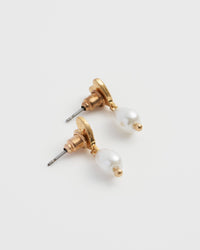 Forget-Me-Not Heart & Pearl Earrings