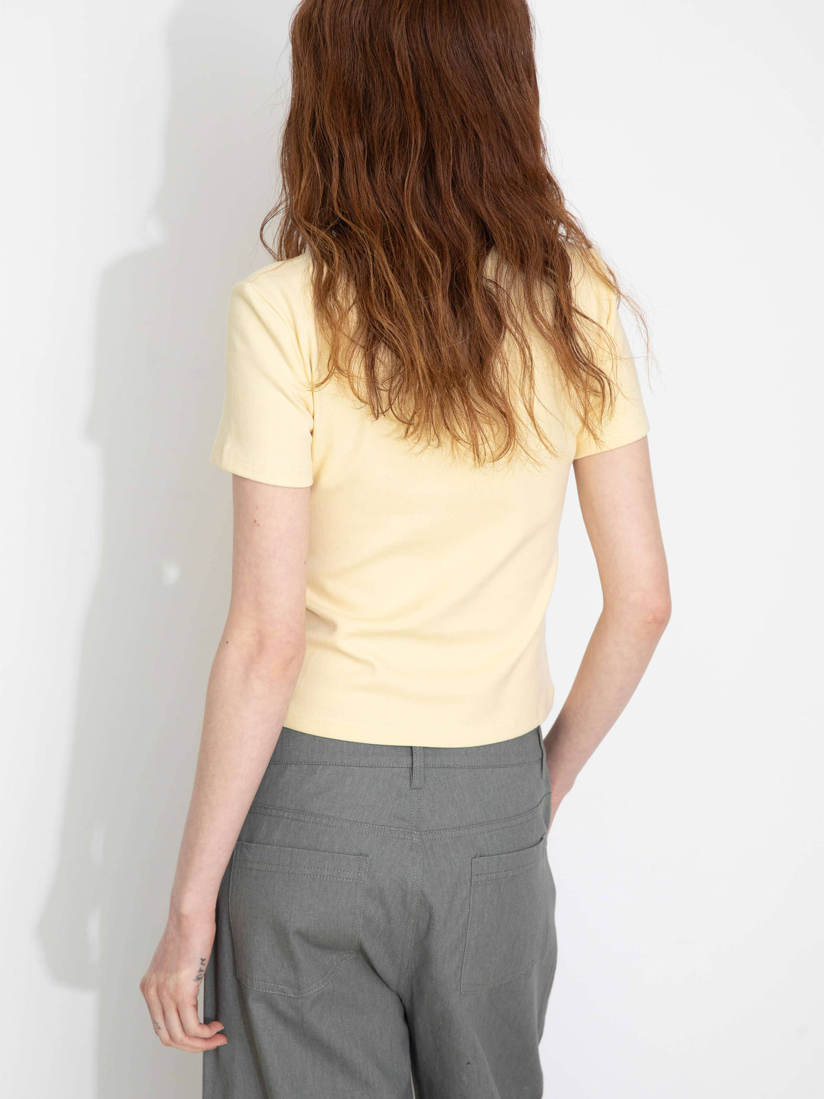 C BY CUBIC Crew Neck Short-Sleeve T-Shirt | Butter Yellow