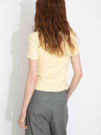 C BY CUBIC Crew Neck Short-Sleeve T-Shirt | Butter Yellow