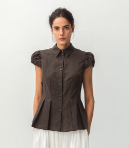 Lyocell Blend Peplum Blouse
