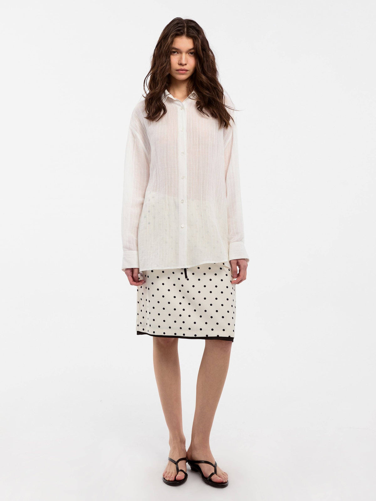 CUBIC Ramie Lightweight Long-Sleeved Shirt | White