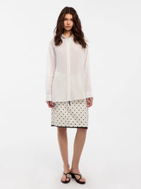 CUBIC Ramie Lightweight Long-Sleeved Shirt | White