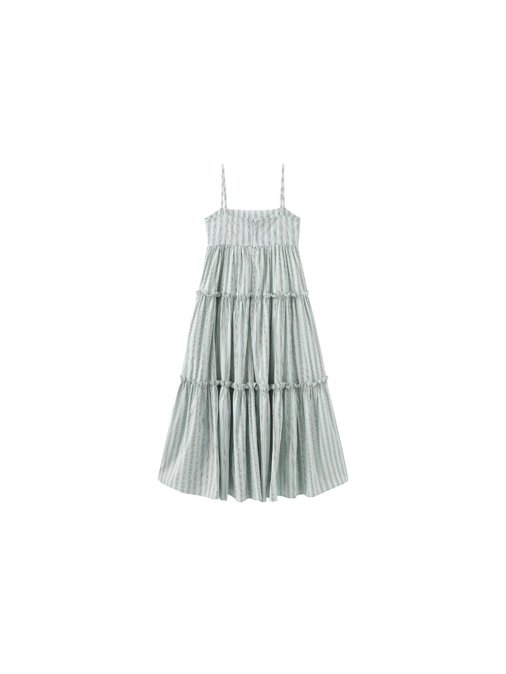 Strap Striped Cake Dress | Green & Red