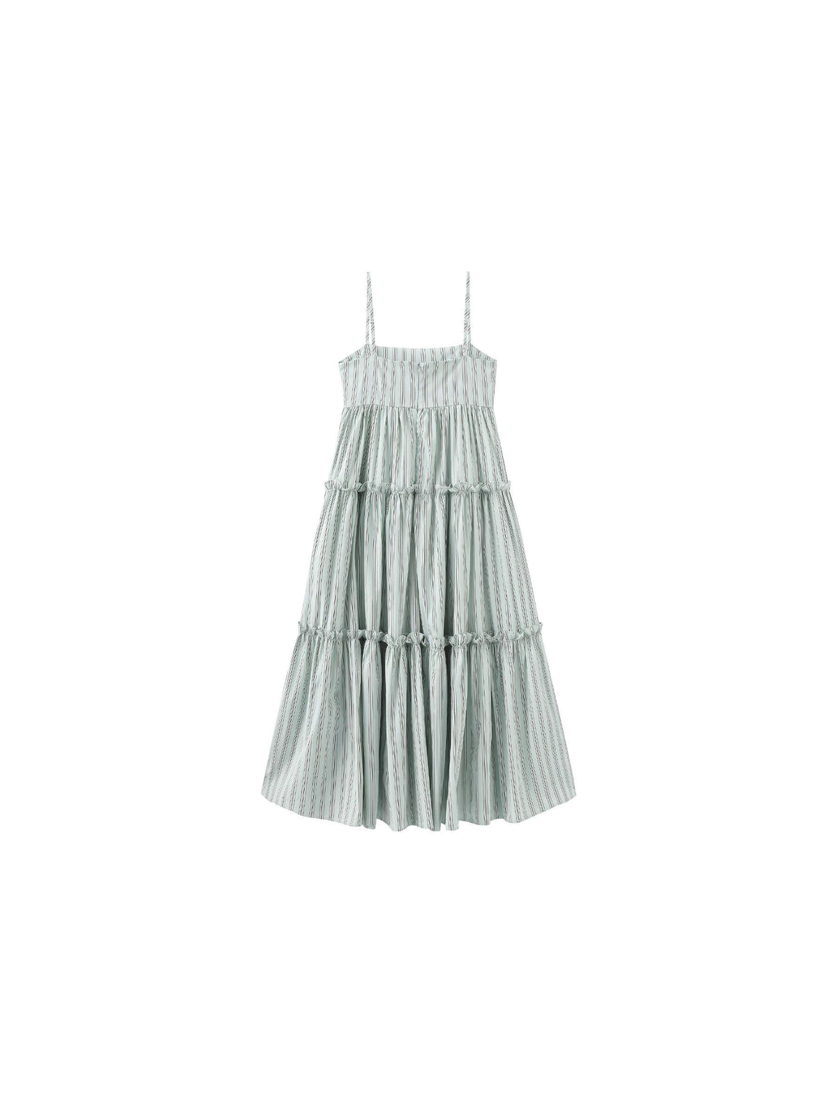 Strap Striped Cake Dress | Green & Red