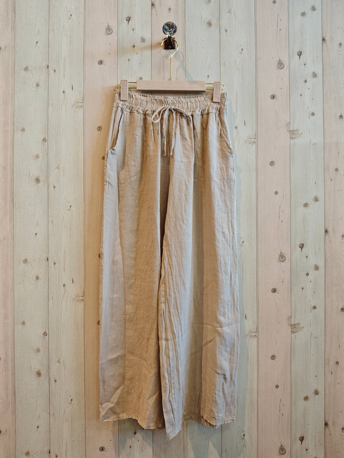 Linen Trousers with Elasticated Waist