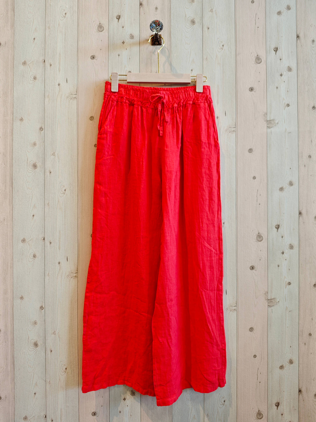Linen Trousers with Elasticated Waist