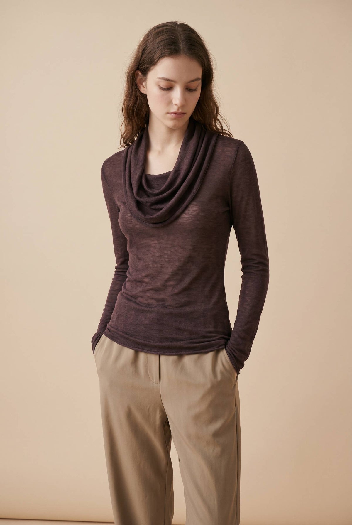 Jamie Shawl Collar Jumper | Chocolate