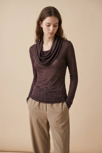 Jamie Shawl Collar Jumper | Chocolate