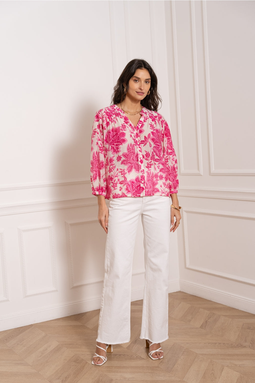 Saint Tropez Printed Silk Viscose Shirt | Pinks