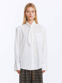 Vintage Tie Loose Striped Shirt | White