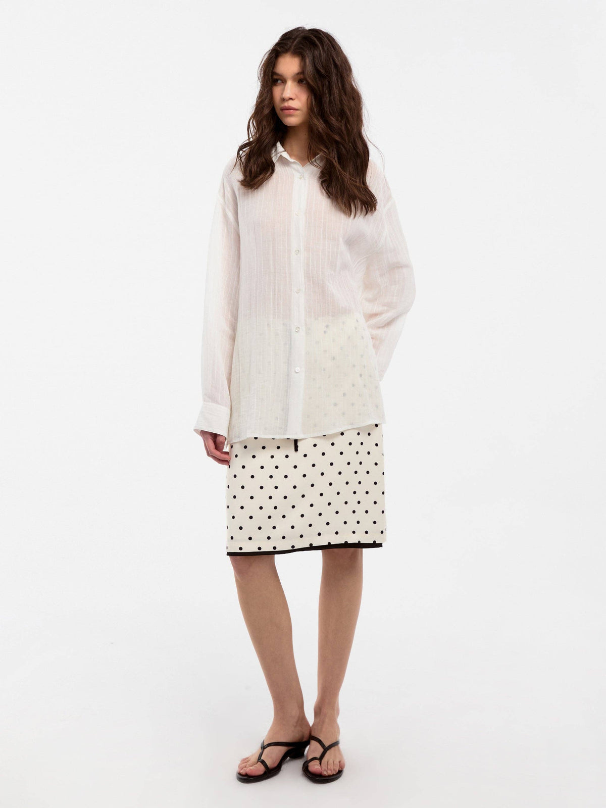 CUBIC Ramie Lightweight Long-Sleeved Shirt | White
