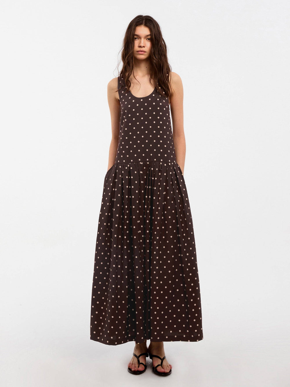 CUBIC Lyocell Solid Color Long Dress