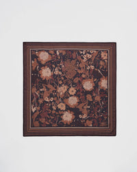 Deco Blooms Black Square Scarf