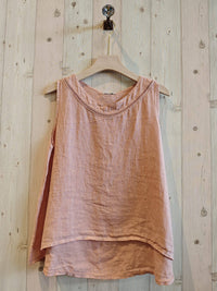Linen Vest Top with Lace Detail