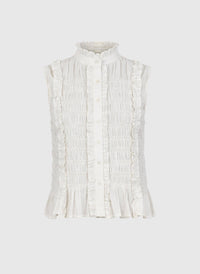 Sloane Sleeveless Shirt | White
