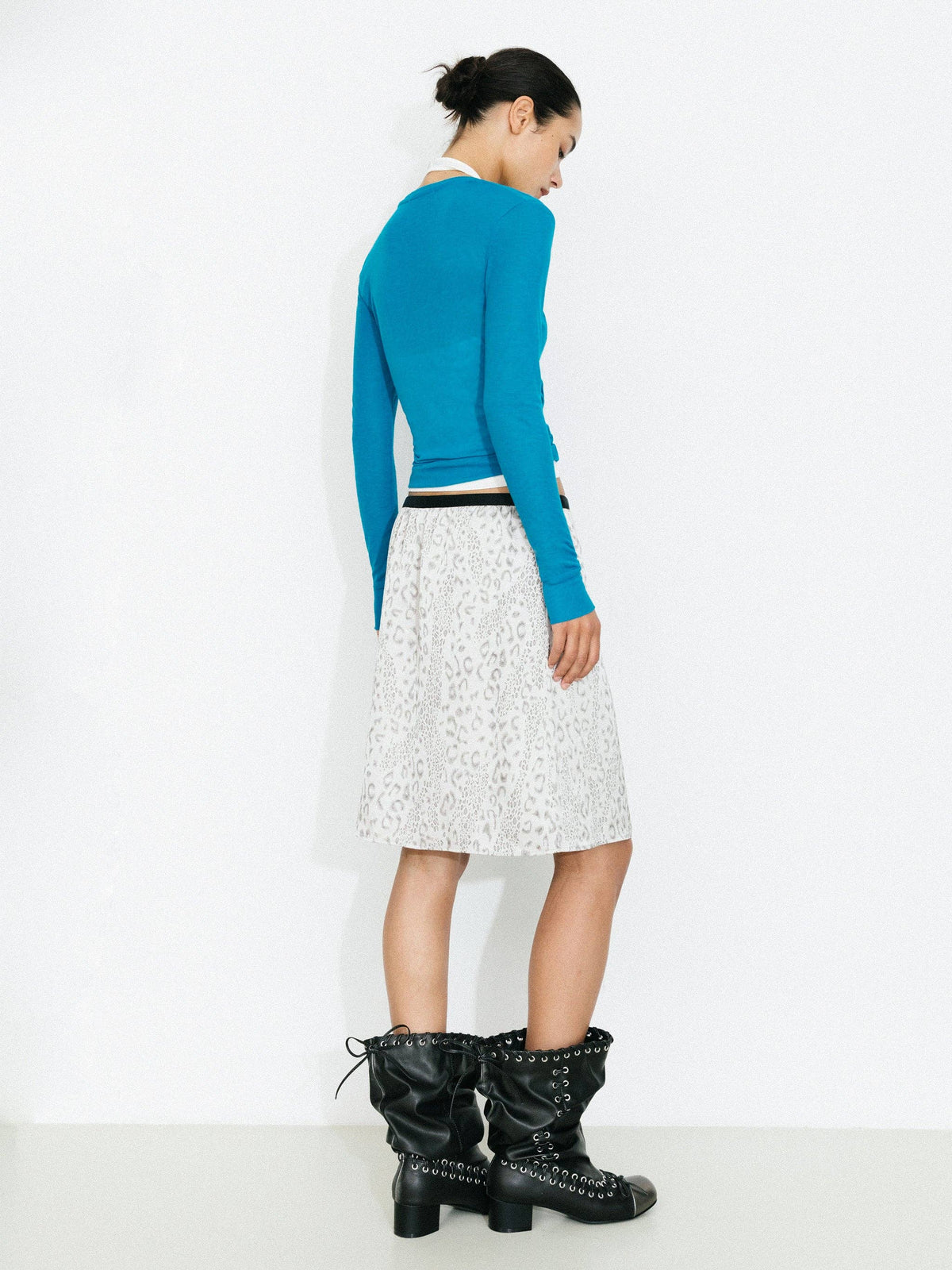 C by CUBIC Henley Neck Slim-Fit Long-Sleeve Top | Aqua