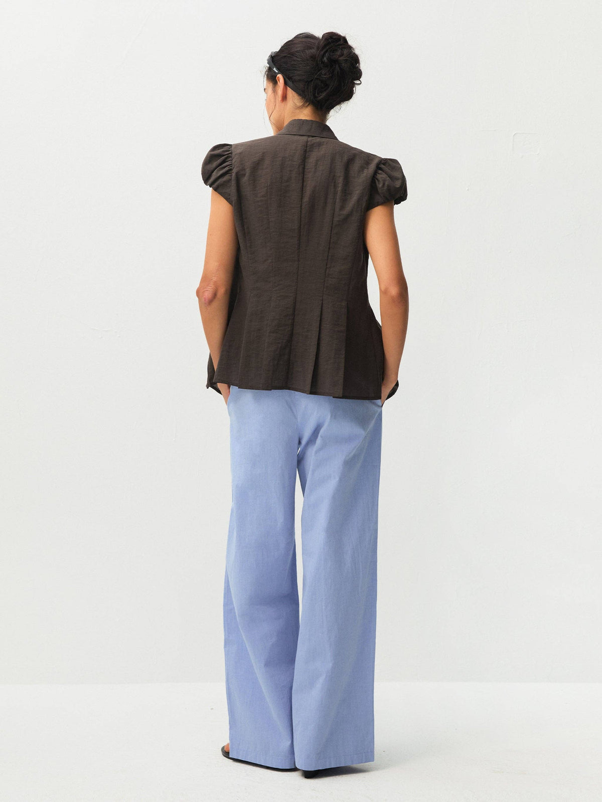 Lyocell Blend Peplum Blouse